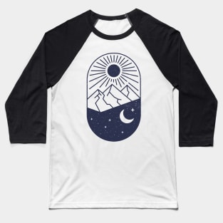 Day And Night Mountain Baseball T-Shirt